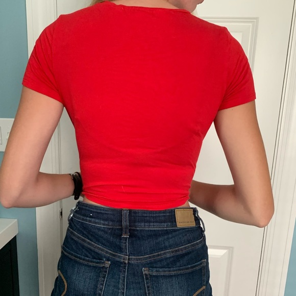 Red Twist Tie Crop Tie! - Picture 2 of 4